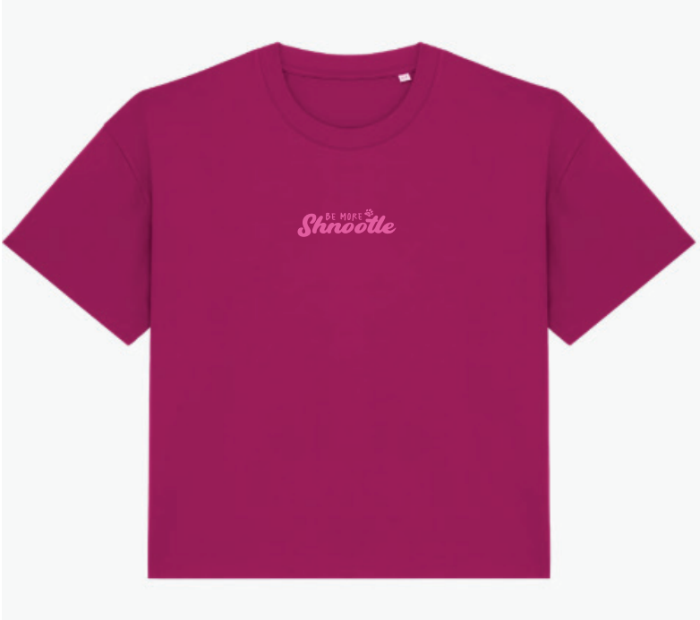 Ladies "Just Shnootling" Pootle Pink Boxy T