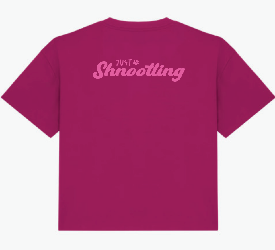Ladies "Just Shnootling" Pootle Pink Boxy T